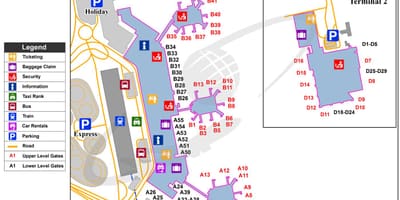 Mílanó flugvöllur kort