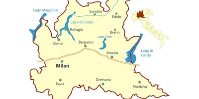 Kort af mílanó lombardy
