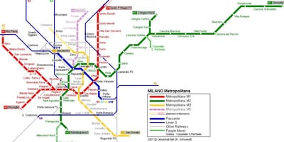 Mílanó metro kort 2016