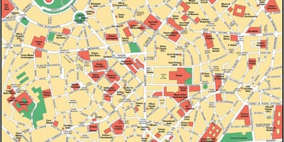 Mílanó ítalíu city center kort